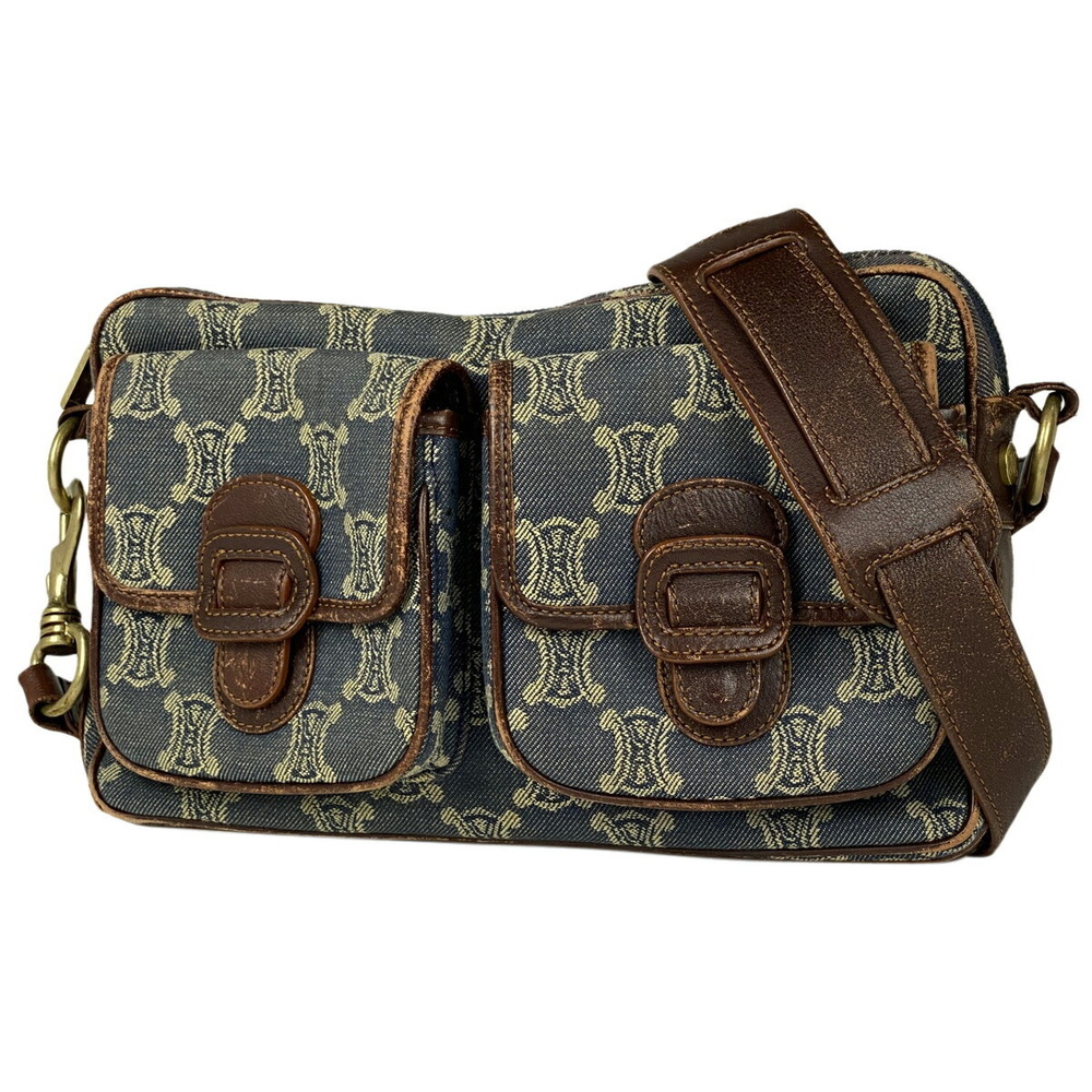 Celine Paris Macadam shoulder bag crossbody denim blue
